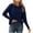 Navy, variant on WREESH Fashion Pullover Women's Solid Color Long Sleeved Knitted Sweater Round Neck Top Sweater Black