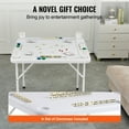 thumbnail image 6 of KFFKFF 35.4'' Foldable Multifunctional Square Game Table Portable Domino Game Table  with 4Cup Holders/4 Chip Trays/Dominoes for Mahjong Poke Puzzles  for Mahjong Poker Game and Dice Game,White, 6 of 9