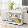 thumbnail image 2 of KOTEK Console Table with Drawer and Storage Shelves, Narrow Sofa Table for Living Room, Easy Assembly, 3-Tier Entryway Table with Storage for Hallway (White), 2 of 18
