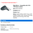 thumbnail image 2 of Right Mirror - Compatible with 1992 - 1999 Buick LeSabre 1993 1994 1995 1996 1997 1998, 2 of 2
