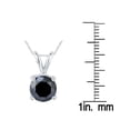 thumbnail image 2 of 2 Carat Round Black Diamond Solitaire Pendant in 14K White Gold, 2 of 4