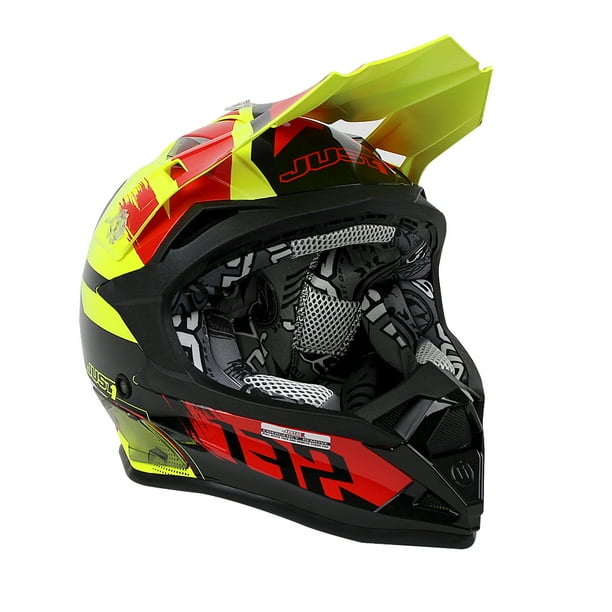 CASCO JUST1 J32 NEGRO/ROJO/AMARILLO PRO KICK M CROSS JUST1 J32 J32