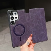 for Samsung Galaxy S24 Plus Wallet Case, Compatible with MagSafe, Support Wireless Charging, Slim Fit Premium PU Leather Flip Folio Cover with Card Slots Case Wallet for Galaxy S24 Plus - Purple