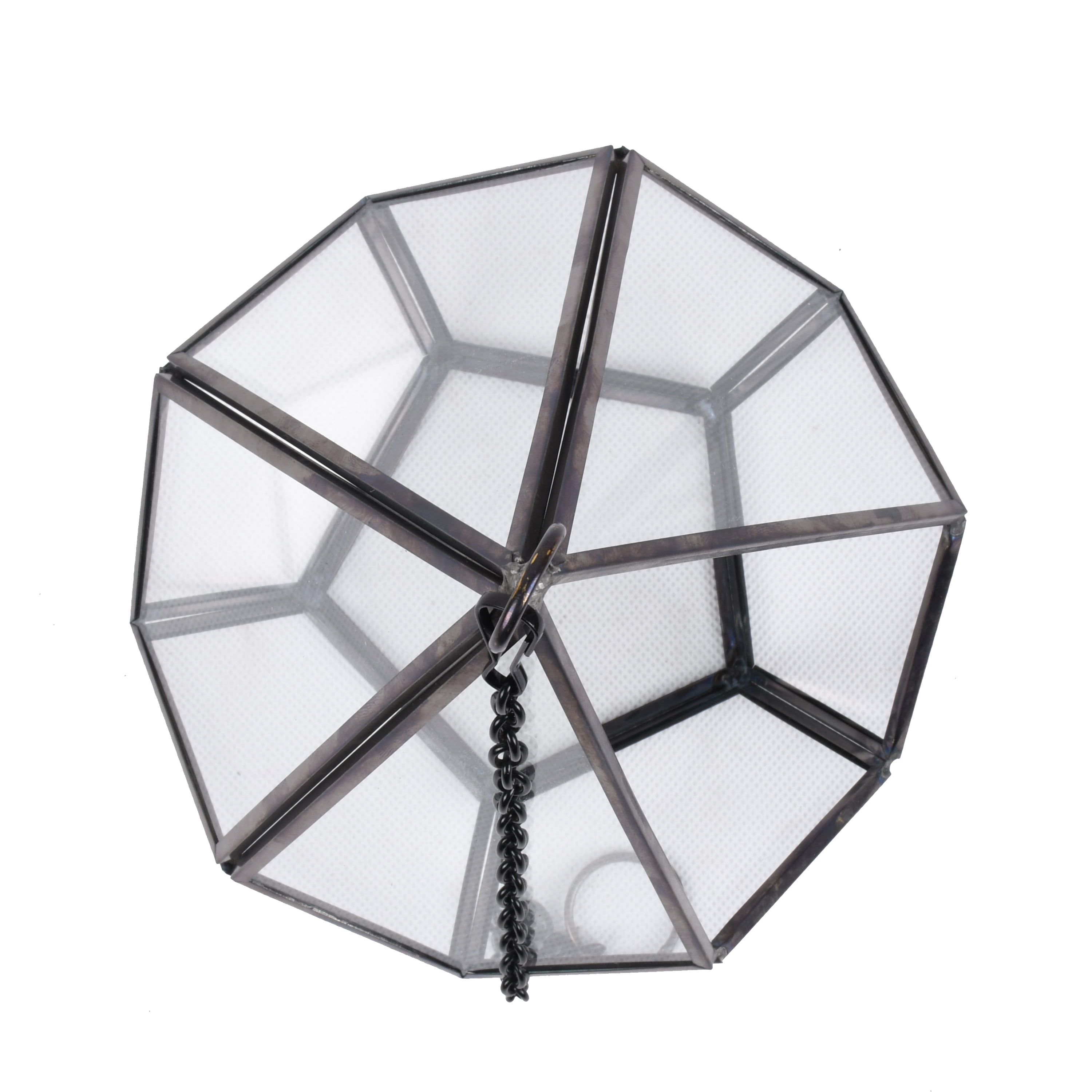 Better Homes & Gardens Metal and Glass Diamond shaped Hanging Terrarium, 6.2 in Dia x 8.9 in H