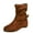 Yellow, variant on Jsaierl Women's Mid Calf Combat Riding Fashion Winter Boots Buckle Strap Side Zipper Casual Round Toe Short Booties Fall Winter Inner Square Heel Ladies Shoes
