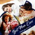 thumbnail image 3 of Custom Blanket with Photo Personalized Picture Flannel Blanket Customized Happy Birthday Gifts for Women Men Dad Mom Wife Husband Grandma Grandpa Sister Daughter Son Best Friend Blankets, 3 of 5