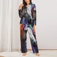 thumbnail image 2 of Kdxio Colorful Haired White Horse Women's Pajama Sets Long Sleeve Button Down Sleepwear Nightwear Soft Pjs Lounge Sets-XX-Large, 2 of 7