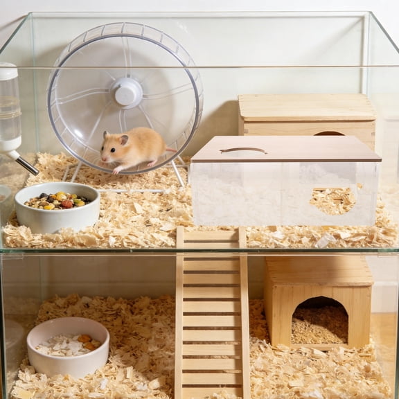 BESTYASH Acrylic 3 Chamber Hamster Hideaway with Transparent Design for Small Animal Exploration