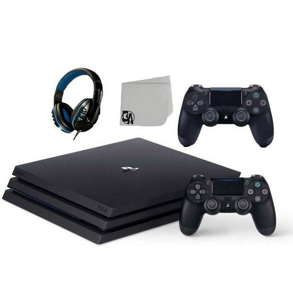 Pre-Owned Sony PlayStation 4 Pro 1TB Gaming Console Black 2 Controller Included BOLT AXTION Bundle