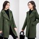 thumbnail image 2 of Abrigo De Color Sólido Abrigo Cruzado Mujer Outwear (Verde Militar L) Tmvgtek Mujer, 2 of 7