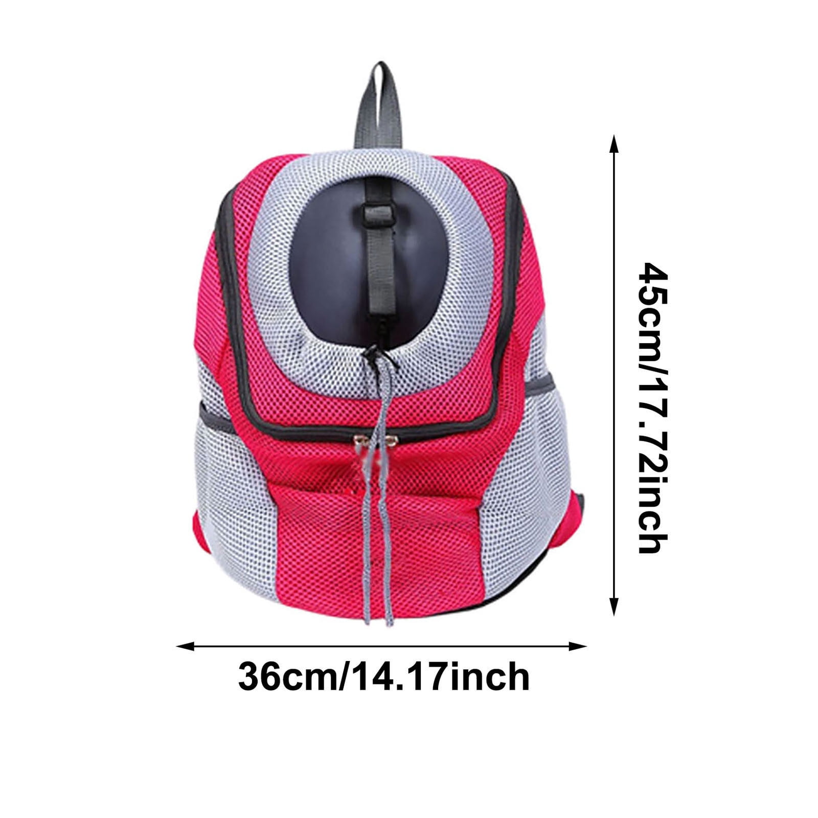 Breathable Pet Carrier Backpack, Head-Out Design Adjustable Dog Cat Backpack with Safety Belt, Mesh Ventilated Travel Backpack with Side Storage Pockets for Small Dogs Cats Outdoor Hiking(Blue,M)