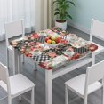 thumbnail image 3 of Pioneer Flower Floral Print Pattern Square Fitted Tablecloth with Elastic Edge,Square Table Cover,Washable Elastic Table Cover for Home Kitchen Party Decor 34"x34", 3 of 6