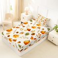 thumbnail image 2 of Manfei Thanksgiving Print Twin Fitted Sheet,Cute Ghost Pattern Bedding,2-Piece,1 Fitted Sheet and 1 Pillowcase, 2 of 6