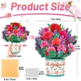thumbnail image 2 of Pop Up Card, 3D Flower Bouquet Greeting Cards for Women with Note Card and Envelope for All Occasion, Mother's Day, Anniversary, Birthday, Thank You, Teacher Appreciation Card, 2 of 8