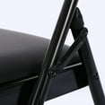 thumbnail image 6 of Leather Chair, 4Pcs Elegant Foldable Iron & PVC Chairs for Convention & Exhibition Black, 6 of 9