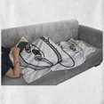 thumbnail image 6 of Sloth Soft Flannel Fleece Throw Blanket, Im So Lazy but Very Hand Drawn Animal Heart Shape Funny Doodle Artwork, Cozy Plush for Indoor and Outdoor Use, 60" x 80", Grey Pink, by Ambesonne, 6 of 6
