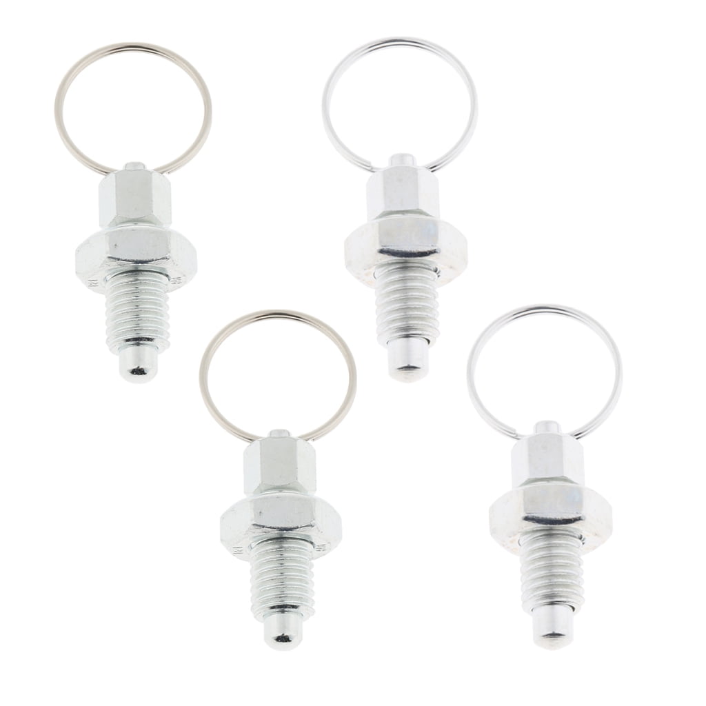 4x M8 Index Plunger with Ring Pull Spring Loaded Retractable Locking Pin 