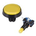 thumbnail image 2 of Juego de botón pulsador redondo de 60 mm, interruptor iluminado LED de 12V con microinterruptor para arcade de video, amarillo, 2 piezas, 2 of 5