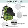 thumbnail image 3 of Yellow and Blue Checkered Pattern Backpack for School, Cute School Bag with Adjustable Shoulder Straps and Padded Back, 15.7"x11.8"x5.5", 3 of 4