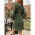 thumbnail image 2 of CUPSHE Women Honeycomb Knit V-Neck Mini Sweater Dress, 2 of 6