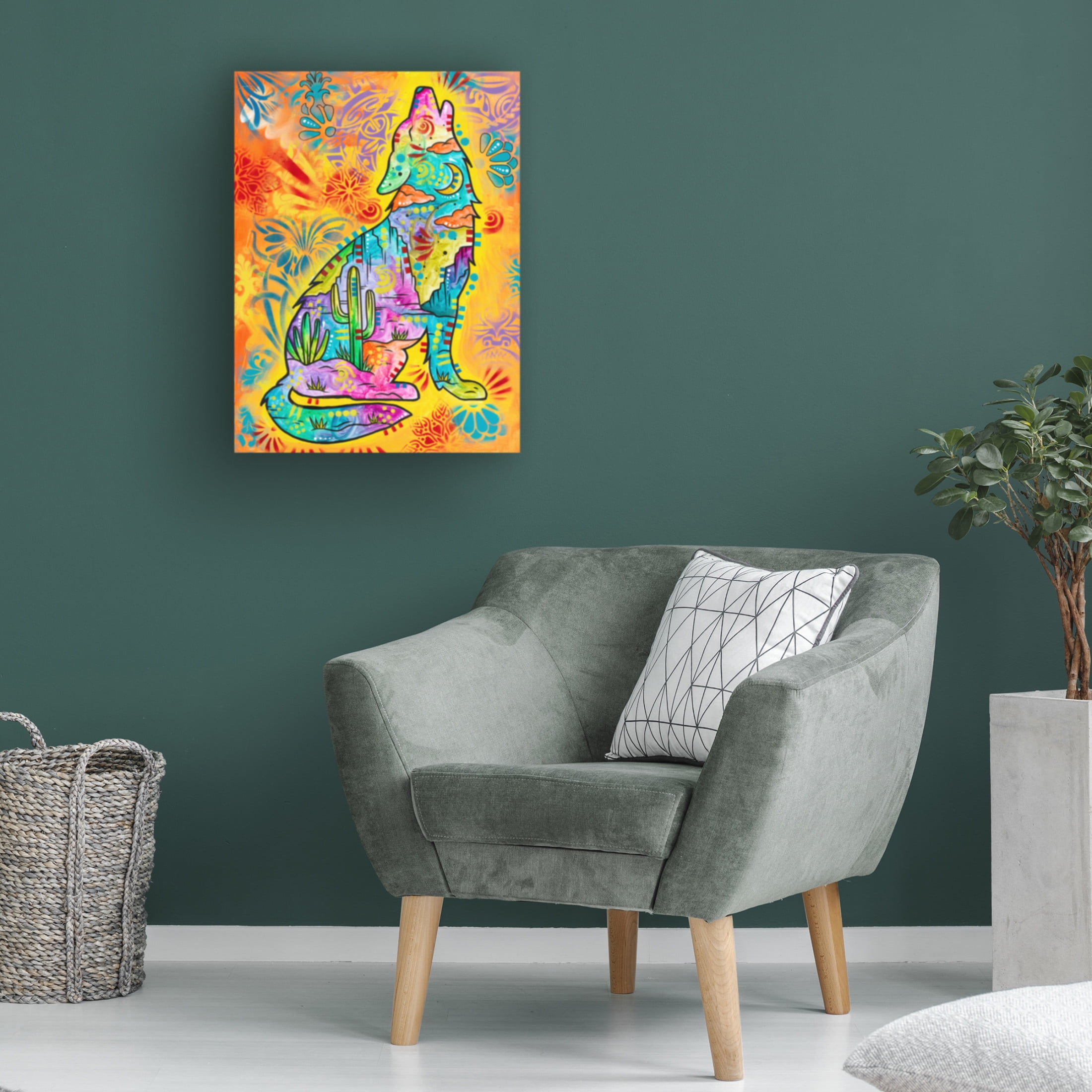 Canvas Wall Art - Dean Russo- Exclusive 'Coyote Howl' Wall Art for Living Room, Bedroom, or Office Décor by Trademark Fine Art - 14 x 19 Inches