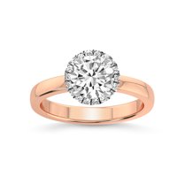 2 Carat IGI Certified Round Shape Lab Grown Diamond Engagement Ring | 14K Rose Gold | Anna Hidden Accents Halo Lab Diamond Ring | FG-VS1-VS2 Quality Friendly Diamonds