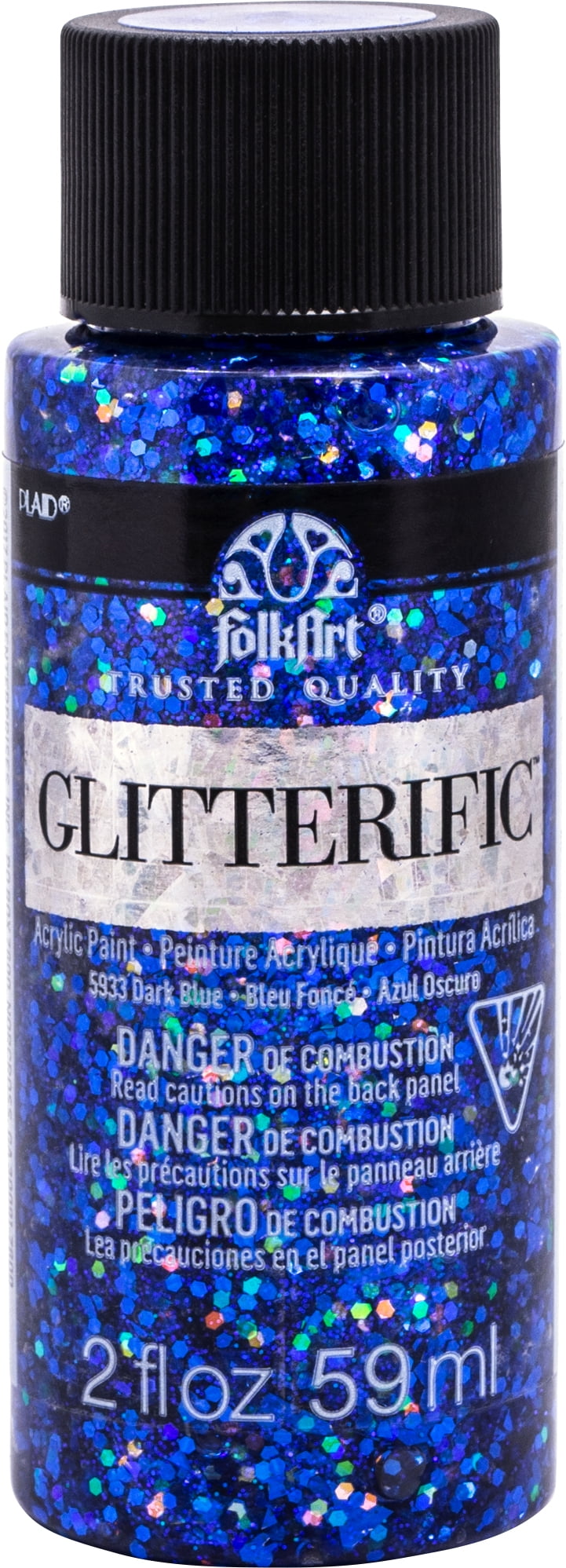FolkArt Glitterific Pop Acrylic Craft Paint, Black Ice 2 fl oz Premium  Glitter Finish Paint, Perfect For Easy To Apply DIY Arts And Crafts, 12004