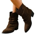 thumbnail image 5 of Women's Ankle Boots Suede Pointed Toe Heel Boots Puffy Design for Modern Style, 5 of 9