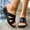 Black, variant on Fnooota Womens Comfort Sandals, Open Toe Slip On Casual Outdoor Wedge Sandals White Size 6