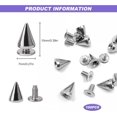 thumbnail image 3 of Spike and Studs Kit 100pcs Spikes Studs for Clothing Cone Leather Rivets Screwback Screw Rivet for Fabric Leather Work 7×10mm, 3 of 4