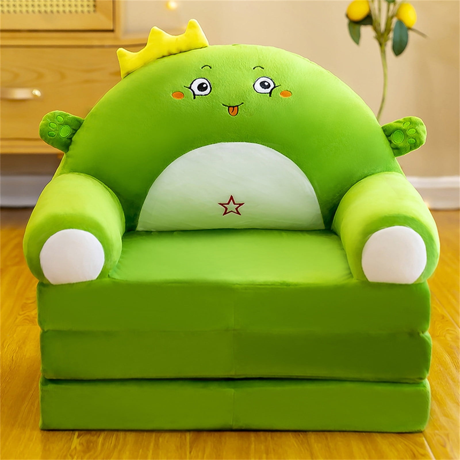 Couch That Go Under The Cushions Seat Risers for Chairs Plush Foldable Kids Sofa Backrest Armchair 2 in 1 Foldable Children Sofa Cute Cartoon Lazy