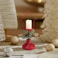 thumbnail image 6 of Twfbrm Christmas Candle Holder, Christmas Decoration 13" Red Metal Candlestick with Pine Needles, Red Berries and Pinecones, Vintage Decorative Candle Stand Xmas Table Centerpiece for Party, 6 of 8
