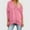 Pink, variant on UTSJKR Oversized Hoodies for Women Thick Half Button V Neck Long Sleeve Sweatshirts Ribbed Pullover with Pockets Orange M