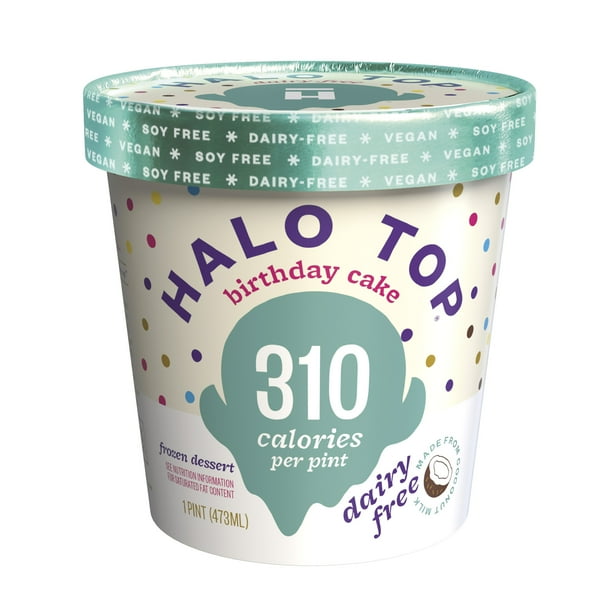 Halo Top Dairyfree Birthday Cake Frozen Dessert Pint 16 Fl Oz - Walmartcom