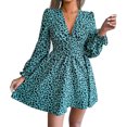 thumbnail image 2 of Vestido con estampado de leopardo, vestido de verano, vestido de moda con cintura alta en V, vestido con cuello en V, eficiencia óptima, 2 of 8