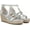 Silver, variant on Womens Serena Strappy Wedge Sandal Light Blue Metallic 5M