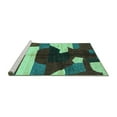 thumbnail image 2 of Ahgly Company Machine Washable Indoor Rectangle Abstract Turquoise Blue Modern Area Rugs, 5' x 7', 2 of 4