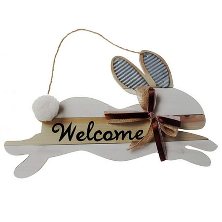 

Mackneog Of Easter Door Happy A Door The Bunny Easter Decoration Pendant Cute Home Decor Hangs Woodiness