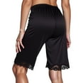 thumbnail image 2 of KKBOTIVE Women Culotte Half Slips Satin Pettipants Under Dresses Lace Trim Pants Elastic Waist Liner Slip Shorts, Black Size: M, 2 of 4