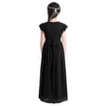 thumbnail image 2 of MSemis Kids Girls Flutter Sleeves Chiffon Birthday Party Wedding Dress Black 4, 2 of 5
