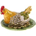 thumbnail image 1 of 1Pc Home Adornment Alloy Jewelry Box Cartoon Hen Egg Shape Jewelry Case, 1 of 3