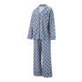 thumbnail image 3 of Rdhnmea Women Checkered Pajama Set Christmas Plaid Pjs Long Sleeve Button Up Shirt + Pants Set 2 Piece Loungewear Xmas Sleepwear, 3 of 9