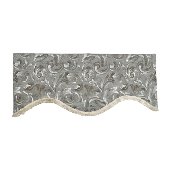 RLF Home 100% Cotton Jasper Trimmed Cornice Lined Window Valance 50" x 17" Sage