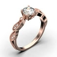 thumbnail image 3 of Dazzling Boho & Hippie 1.25 Carat Round Cut Diamond Moissanite Classic Inspired Engagement Ring, Unique Twist Band Wedding Ring In 925 Sterling Silver With 18K Rose Gold Plating Gift For Her, 3 of 3