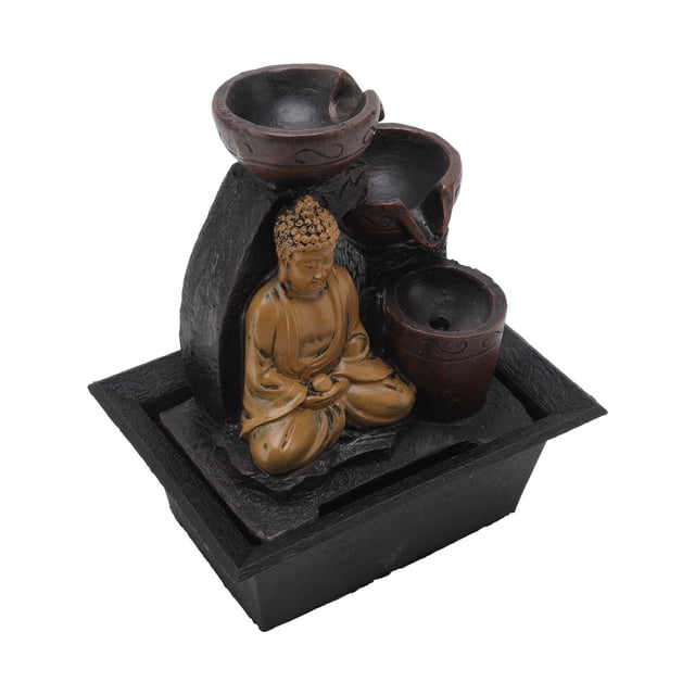 Decoración Que Fluye Del Agua De Buda Luz Colorida De La Fuente De Buda De La Resina Sintética A Prueba De Herrumbre Para El Estudio ANGGREK Otros