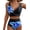 Blue, variant on Eytino Bikinis for Women High Waisted Bathing Suits Two Piece Twist Front Swim Top Lily Print Swimsuits Swimming Color Block Swimwear