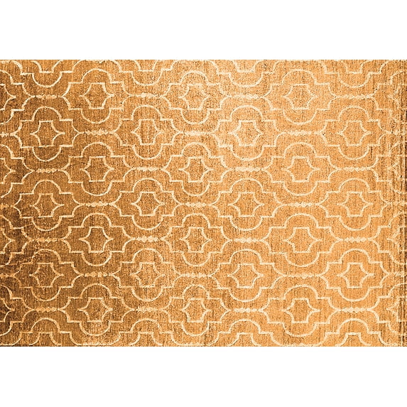 Ahgly Company Indoor Rectangle Trellis Orange Modern Area Rugs, 8' x 10'