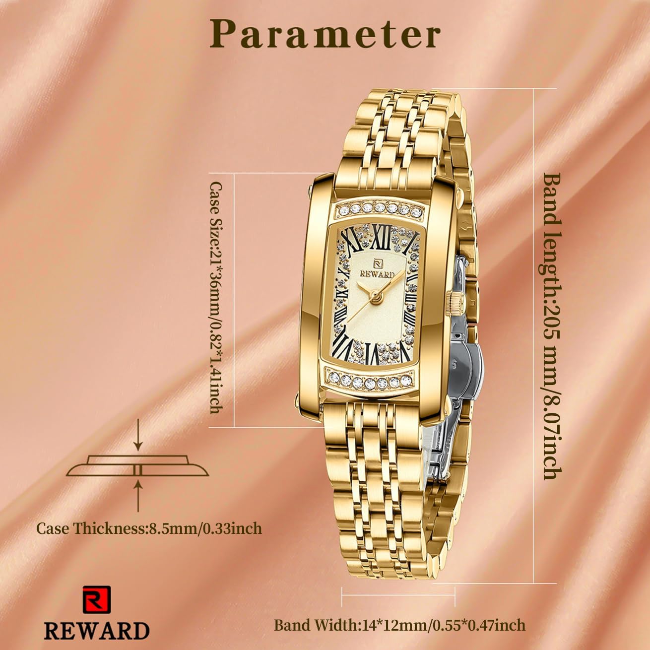 Watches Women with Date Silver Stainless Steel Luxury Ladies Watches with Small Writs Diamond for Women Waterproof Elegant Dress Quartz Analog Women's Wrist Watches Reloj de Mujer