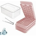 thumbnail image 2 of Ice Cube Trays, 1 Inch Round Ice Trays for Freezer with Lid and Bin, 33 x 3 Pack Tiny Ice Ball Maker Mold with Tongs Easy Release for Chilling Drinks, Juice (Pink, 33 X 3), 2 of 6