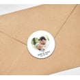thumbnail image 4 of Darling Souvenir Round 45 Pcs Heart Custom Photo Labels Save The Date Stickers Personalized Bride Groom Names And Date Envelope Seals - White, 4 of 4